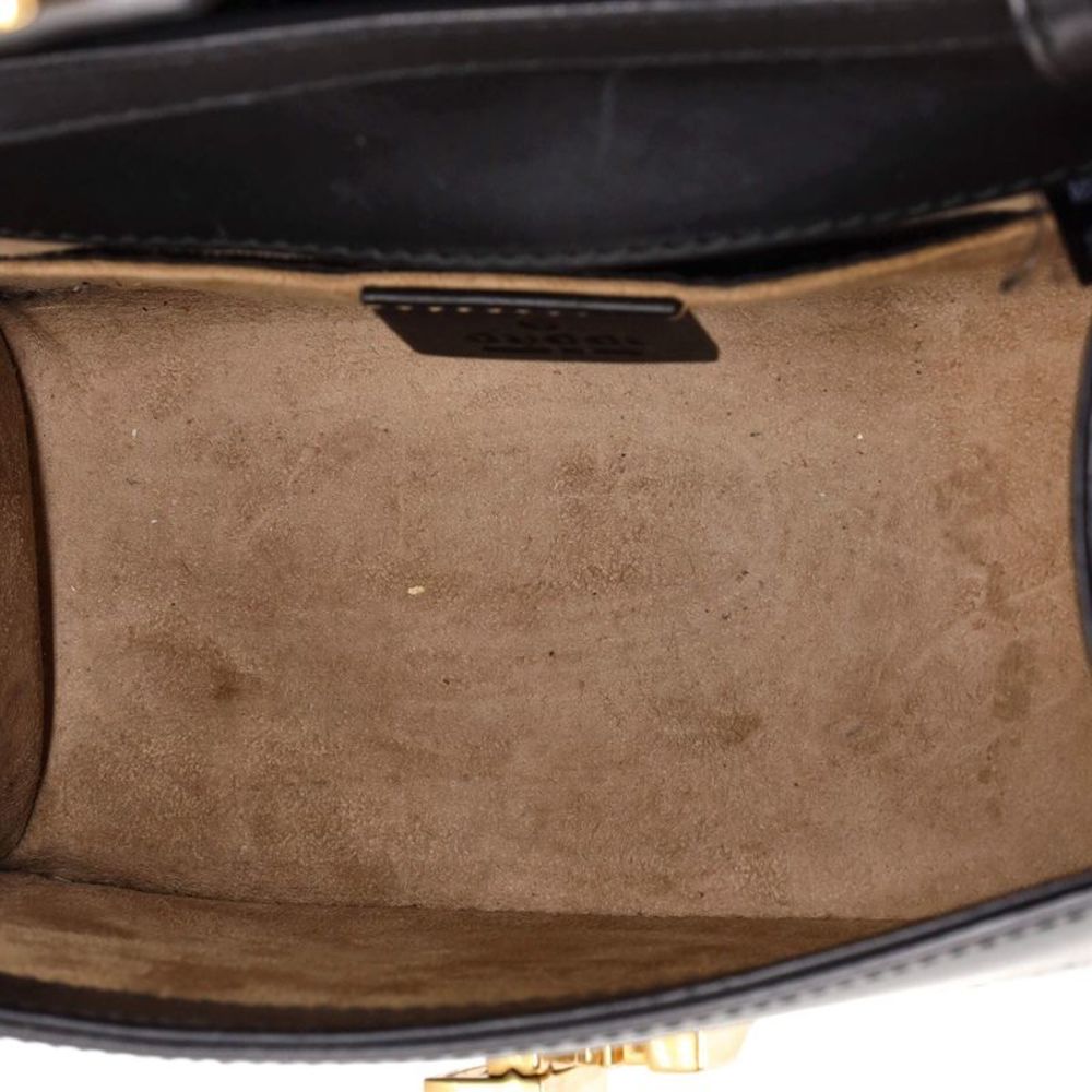 Gucci Sylvie Top Handle Bag Leather Mini Black - Picture 5 of 8